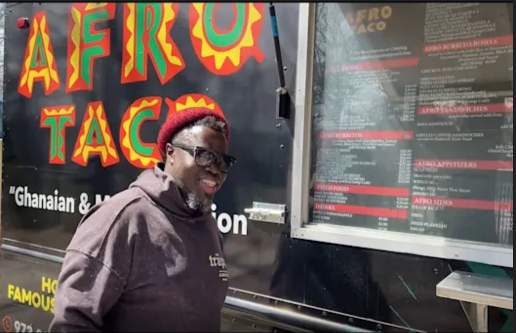 Chef Cliff outside Afro Taco food truck